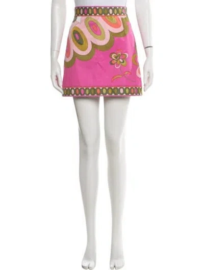 Pre-owned Pucci Vintage Mini Skirt In Pink