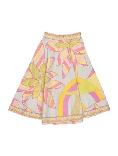 Pre-owned Pucci Vintage Mini Skirt In Pink/yellow