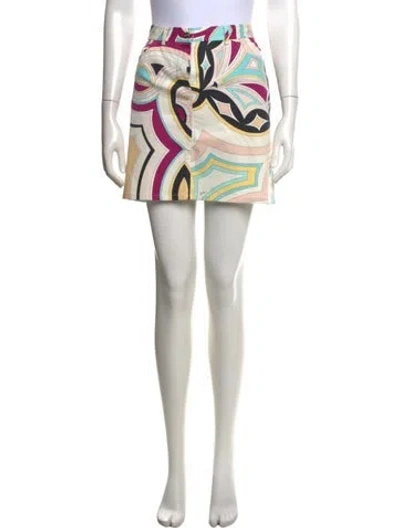 Pre-owned Pucci Vintage Mini Skirt In Pink/yellow