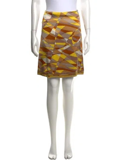 Pre-owned Pucci Vintage Mini Skirt In Yellow
