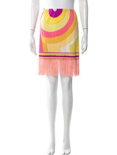 Pre-owned Pucci Vintage Mini Skirt In Yellow