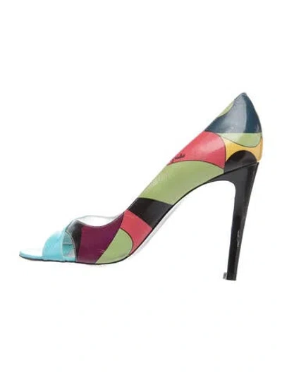 Pre-owned Pucci Vintage Patent Leather Pumps In Green