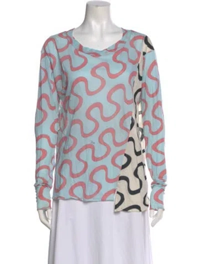 Pre-owned Pucci Vintage Patterned Top In Blue