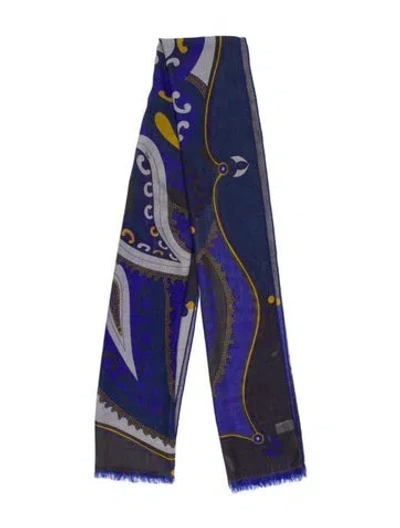 Pre-owned Pucci Vintage Printed Scarf In Blue