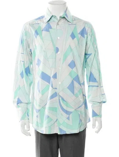 Pre-owned Pucci Vintage Printed Shirt In Blue