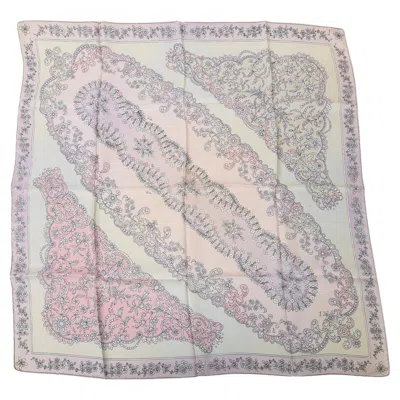 Pre-owned Pucci Vintage  Silk Pastel Scarf Light Pink, Light Purple, Black, Gray 70's
