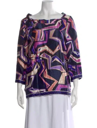 Pre-owned Pucci Vintage Silk Blouse In Multi