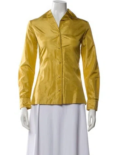 Pre-owned Pucci Vintage Silk Blouse In Yellow