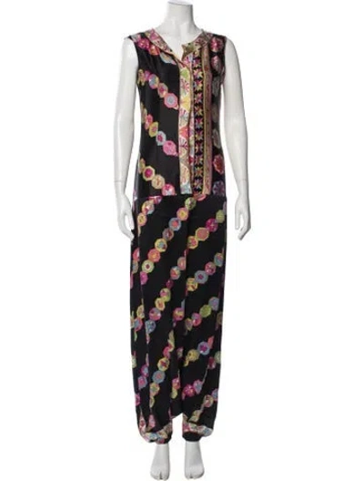 Pre-owned Pucci Vintage Silk Jumpsuit In Black