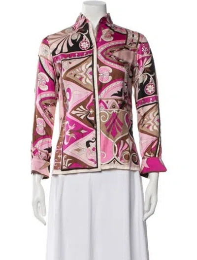 Pre-owned Pucci Vintage Silk Top In Pink