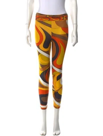Pre-owned Pucci Vintage Skinny Leg Pants In Yellow