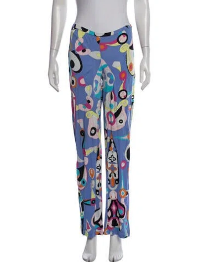 Pre-owned Pucci Vintage Straight Leg Pants In Blue