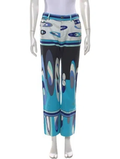Pre-owned Pucci Vintage Straight Leg Pants In Blue
