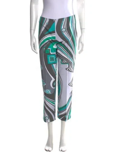 Pre-owned Pucci Vintage Straight Leg Pants In Green