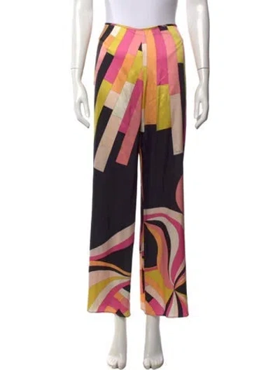 Pre-owned Pucci Vintage Wide Leg Pants In Black/pink
