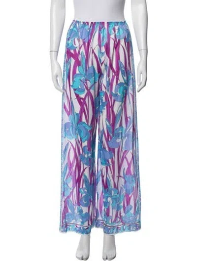 Pre-owned Pucci Vintage Wide Leg Pants In Blue