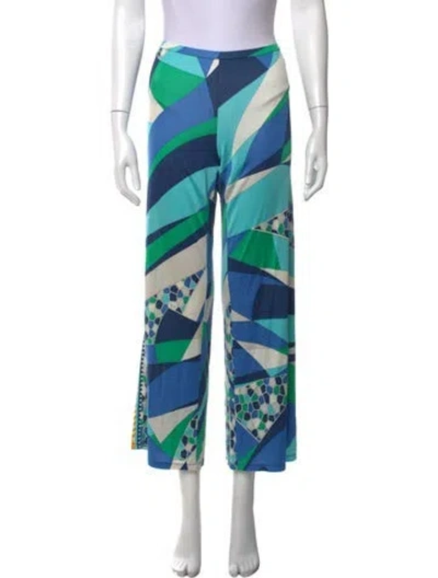 Pre-owned Pucci Vintage Wide Leg Pants In Blue
