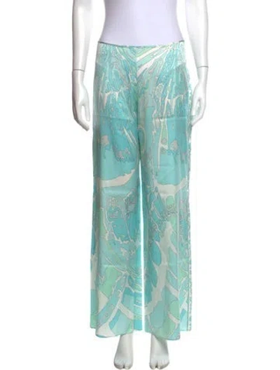 Pre-owned Pucci Vintage Wide Leg Pants In Blue