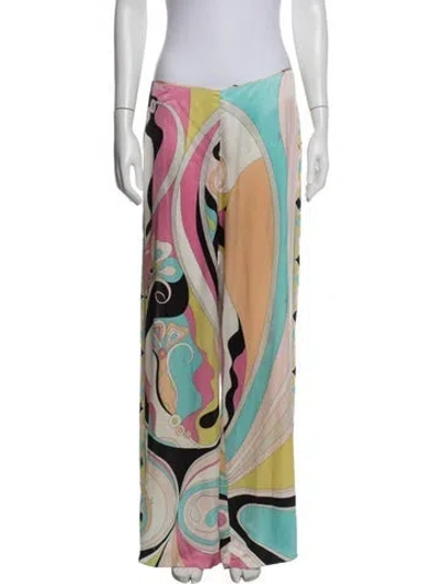 Pre-owned Pucci Vintage Wide Leg Pants In Multicolor