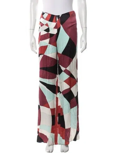Pre-owned Pucci Vintage Wide Leg Pants In Red