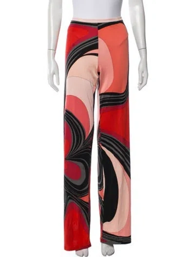 Pre-owned Pucci Vintage Wide Leg Pants In Red