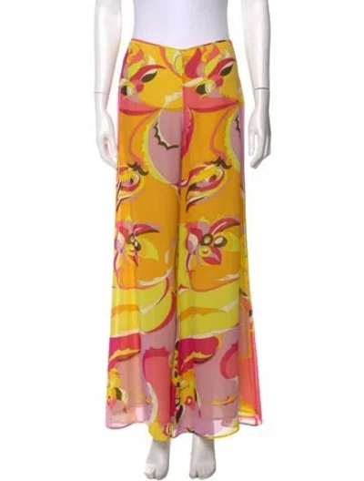 Pre-owned Pucci Vintage Wide Leg Pants In Yellow