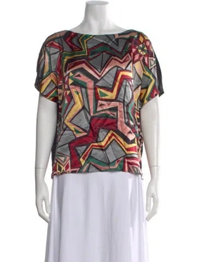 Pre-owned Pucci Vintage Wool Top In Gray