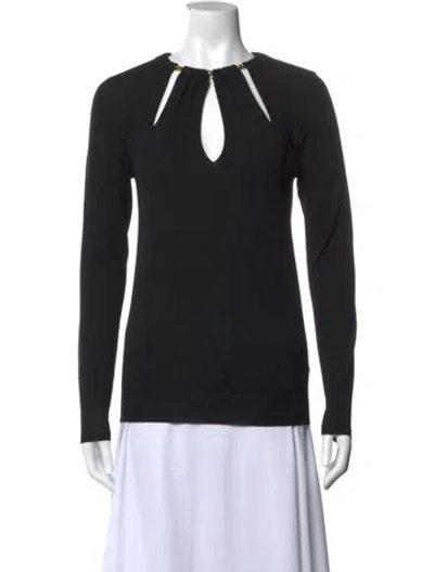 Pre-owned Pucci Virgin Wool Asymmetrical Sweater In Black