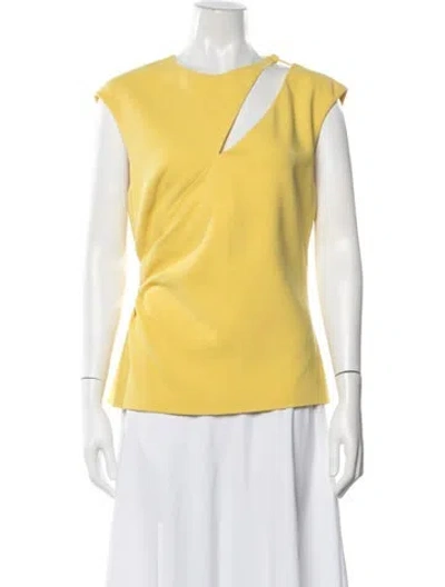 Pre-owned Pucci Virgin Wool Asymmetrical Top In Yellow