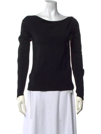 Pre-owned Pucci Virgin Wool Bateau Neckline Top In Black