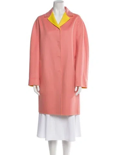 Pre-owned Pucci Virgin Wool Coat In Pink