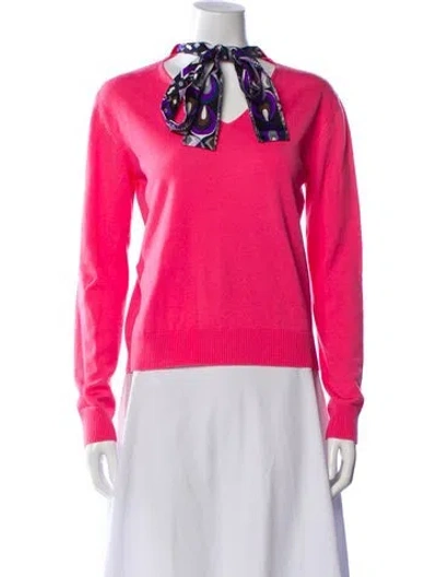 Pre-owned Pucci Virgin Wool Crew Neck Sweater In Pink