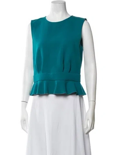 Pre-owned Pucci Virgin Wool Crew Neck Top In Blue