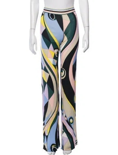 Pre-owned Pucci Virgin Wool Flared Pants In Blue