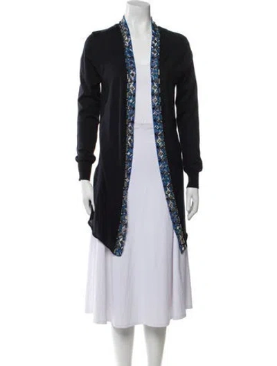 Pre-owned Pucci Virgin Wool Graphic Print Sweater In Blue