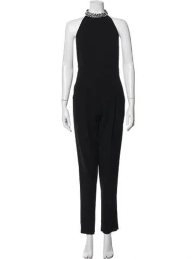 Pre-owned Pucci Virgin Wool Halterneck Jumpsuit In Black