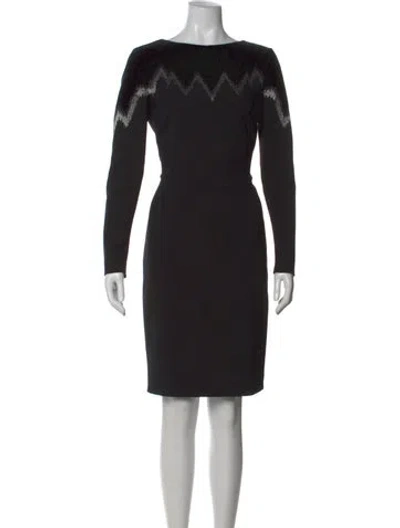 Pre-owned Pucci Virgin Wool Knee-length Dress In Black