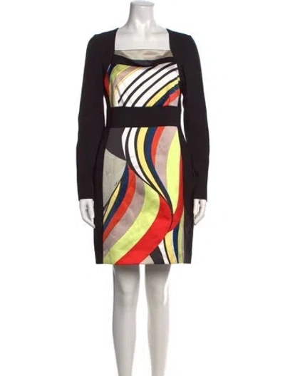 Pre-owned Pucci Virgin Wool Knee-length Dress In Black