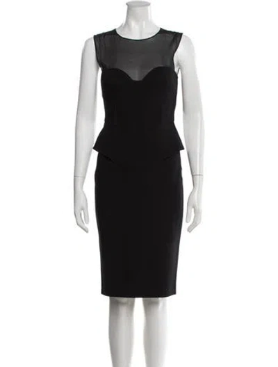 Pre-owned Pucci Virgin Wool Knee-length Dress In Black