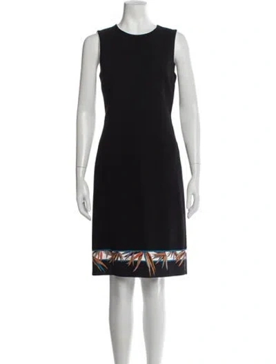 Pre-owned Pucci Virgin Wool Knee-length Dress In Black