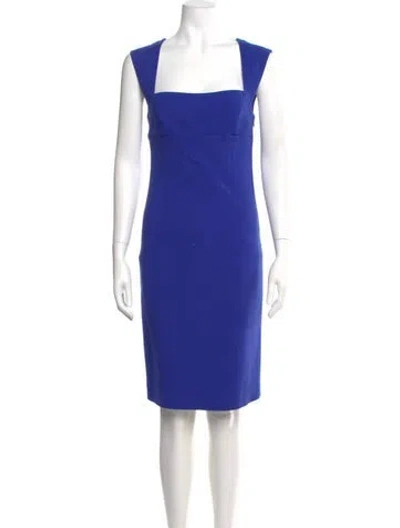 Pre-owned Pucci Virgin Wool Knee-length Dress In Blue
