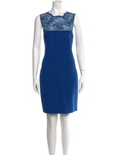 Pre-owned Pucci Virgin Wool Knee-length Dress In Blue