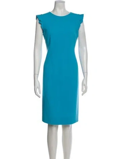 Pre-owned Pucci Virgin Wool Knee-length Dress In Blue
