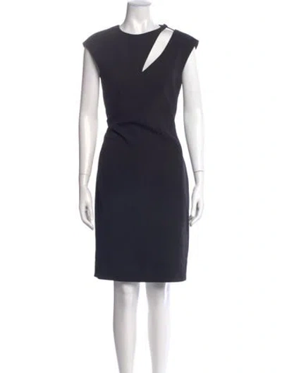 Pre-owned Pucci Virgin Wool Knee-length Dress In Blue