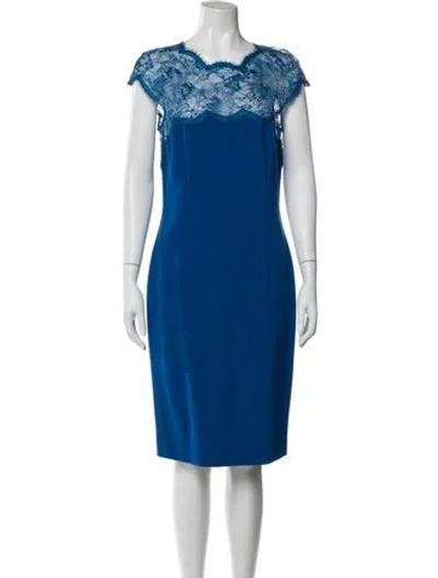 Pre-owned Pucci Virgin Wool Knee-length Dress In Blue