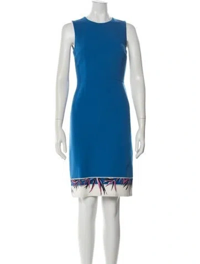 Pre-owned Pucci Virgin Wool Knee-length Dress In Blue
