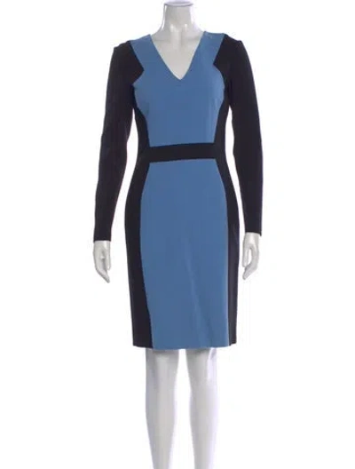 Pre-owned Pucci Virgin Wool Knee-length Dress In Blue
