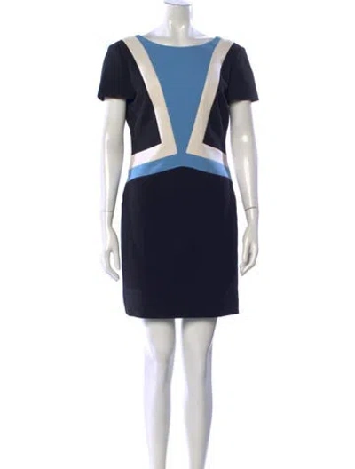 Pre-owned Pucci Virgin Wool Knee-length Dress In Blue