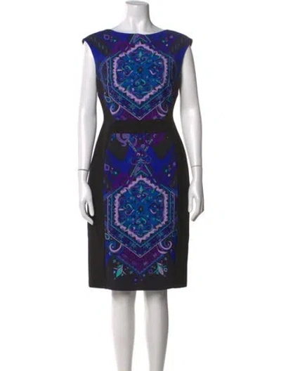 Pre-owned Pucci Virgin Wool Knee-length Dress In Blue