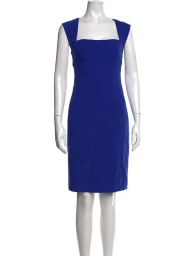 Pre-owned Pucci Virgin Wool Knee-length Dress In Blue